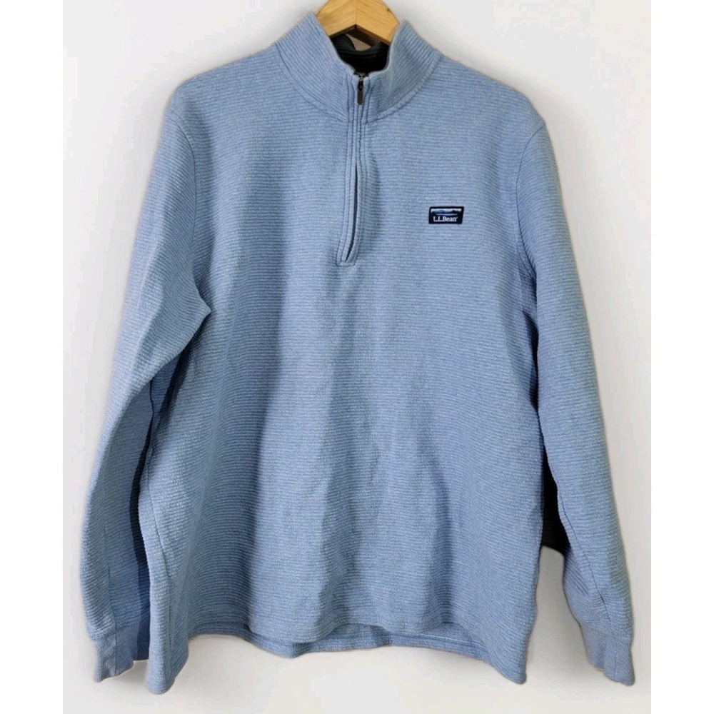 L.L. Bean Men's Fleece Pullover Quarter Zip Blue XL Tall Outdoor‎ Hiking